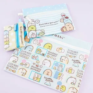 Sumikko Gurashi Striped Flat Pouch Set - 3 pcs