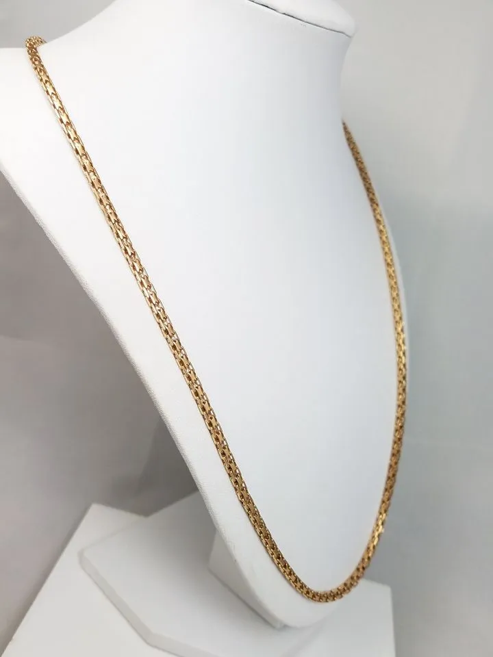 Superb 14k Yellow Gold Solid Fancy Link 24" Necklace