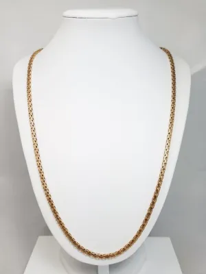 Superb 14k Yellow Gold Solid Fancy Link 24" Necklace