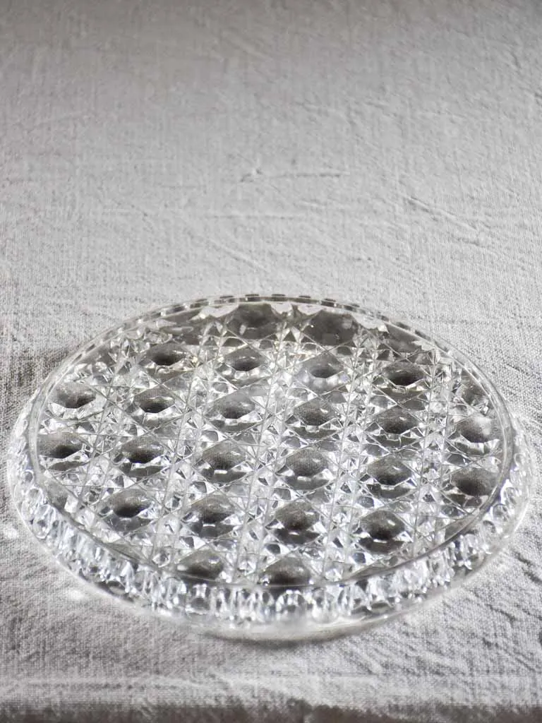 Superb antique French patisserie presentation dome on crystal plate