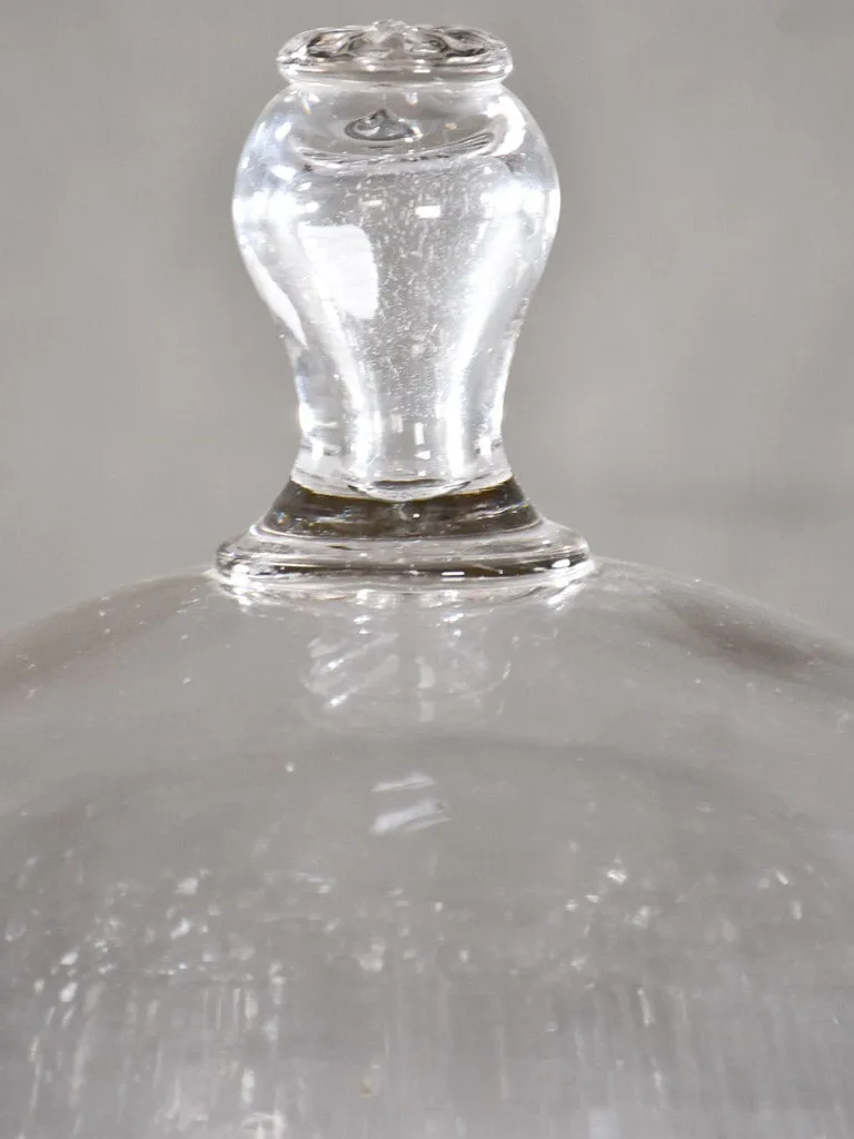 Superb antique French patisserie presentation dome on crystal plate