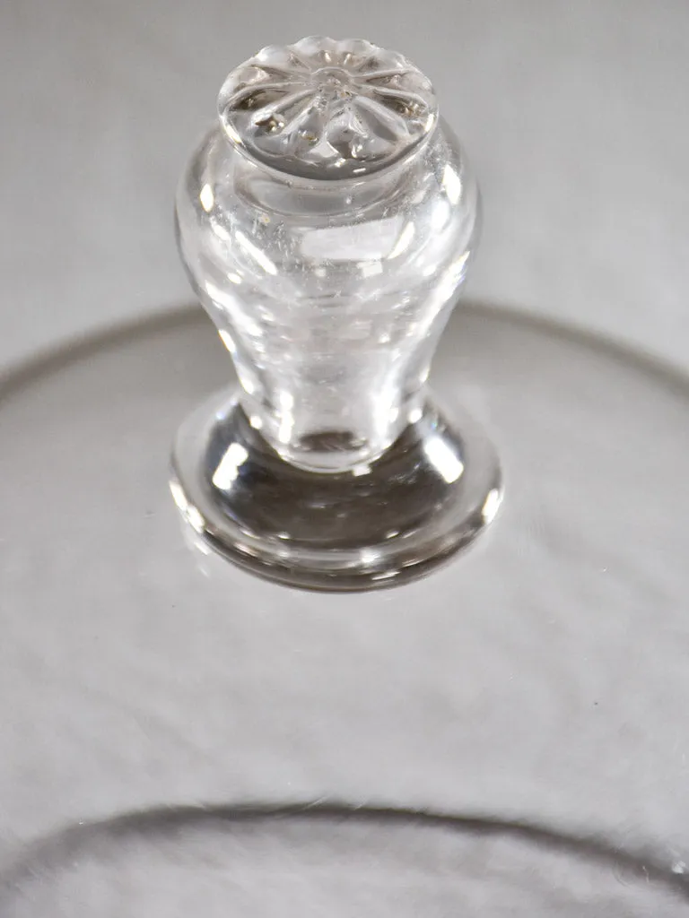 Superb antique French patisserie presentation dome on crystal plate