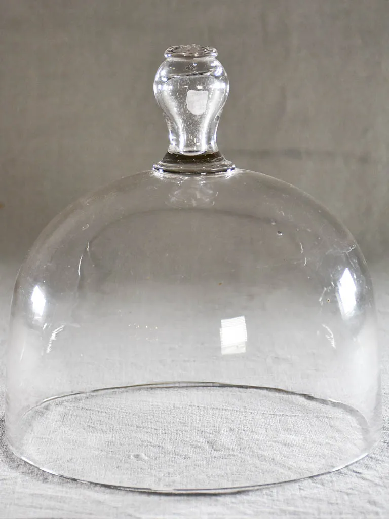 Superb antique French patisserie presentation dome on crystal plate