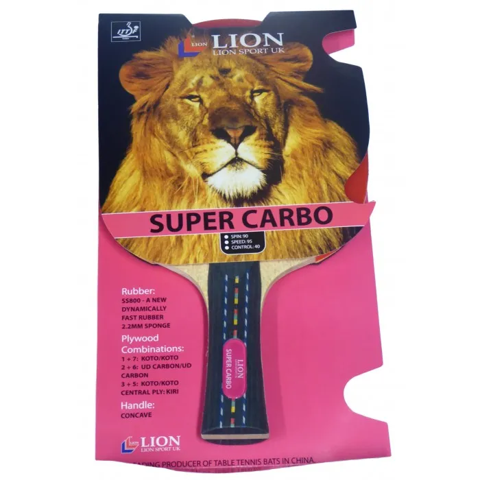 TABLE TENNIS BAT LION SUPER CARBO ITTF APPROVED