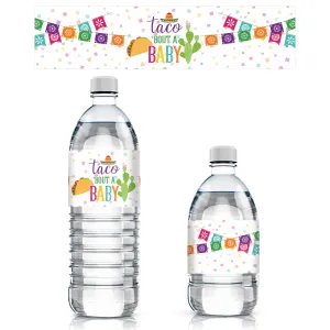 Taco 'Bout a Baby: Baby Shower- Water Bottle Sticker Labels - 24 Stickers