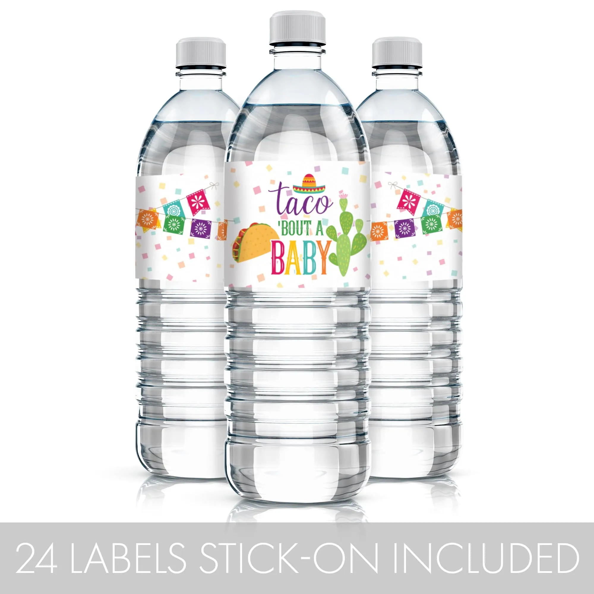 Taco 'Bout a Baby: Baby Shower- Water Bottle Sticker Labels - 24 Stickers