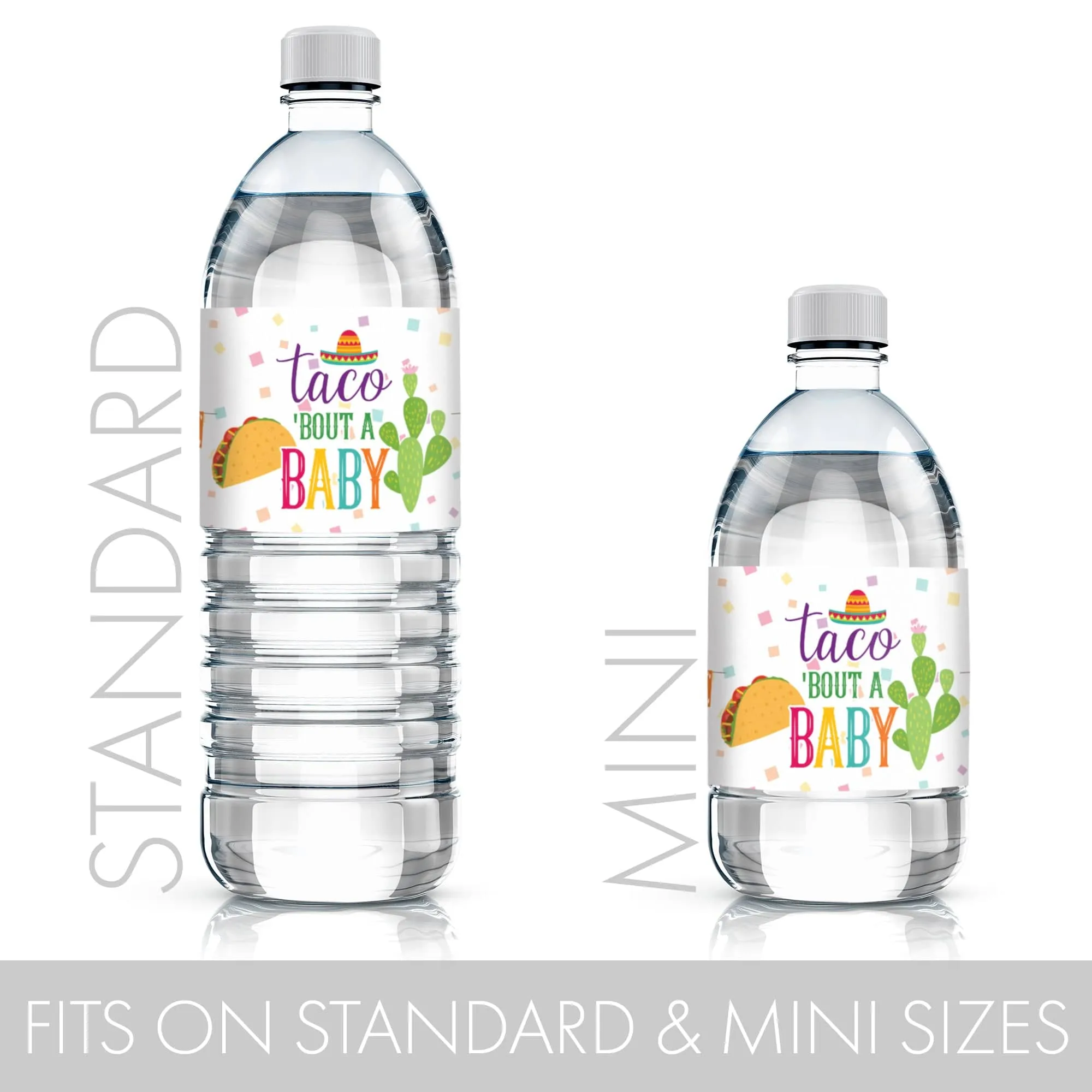 Taco 'Bout a Baby: Baby Shower- Water Bottle Sticker Labels - 24 Stickers