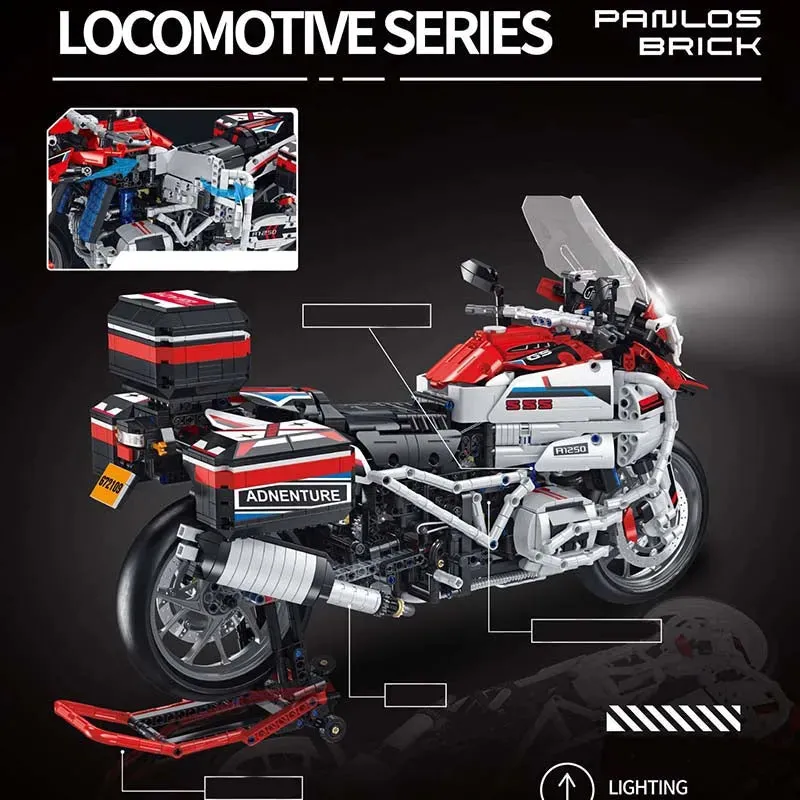 Tech MOC BMW R1250 Super Motorcycle Bricks Toy