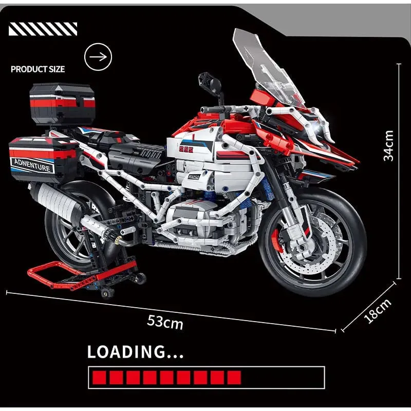 Tech MOC BMW R1250 Super Motorcycle Bricks Toy
