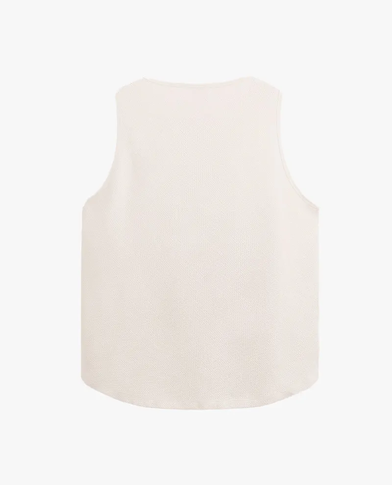 Textured mesh tank top