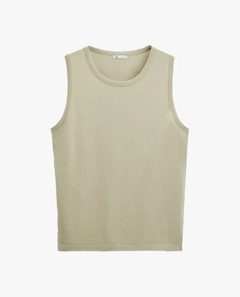 Textured mesh tank top