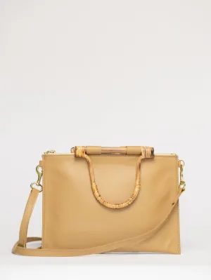 The Bamboo Clutch   Crossbody | Saddle