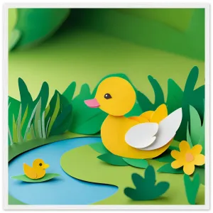 The beauty of paper animal art: Mother Duck and Duckling