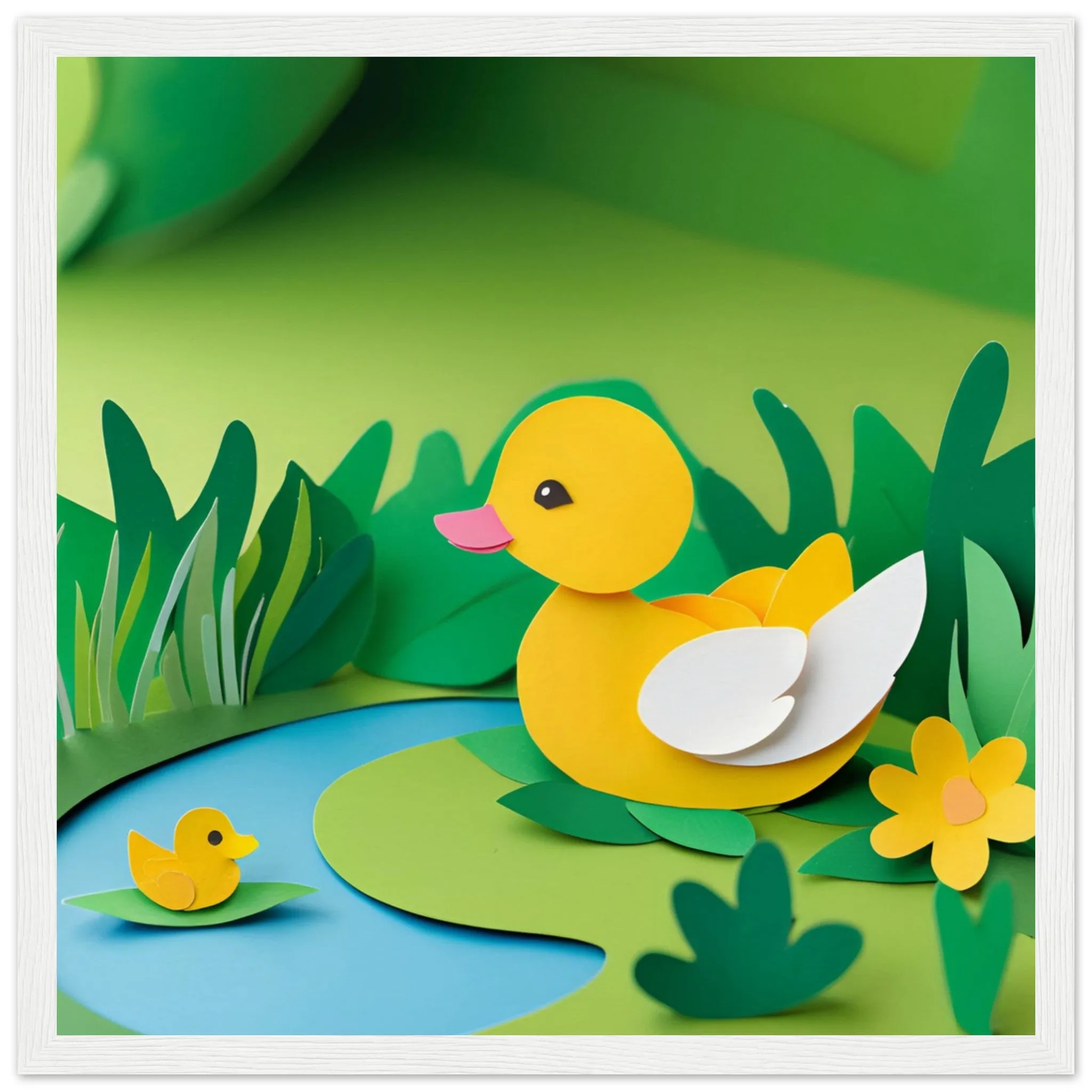 The beauty of paper animal art: Mother Duck and Duckling