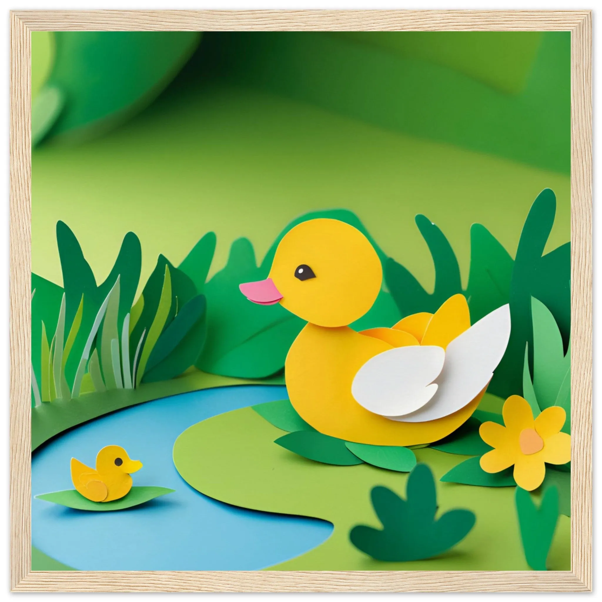 The beauty of paper animal art: Mother Duck and Duckling