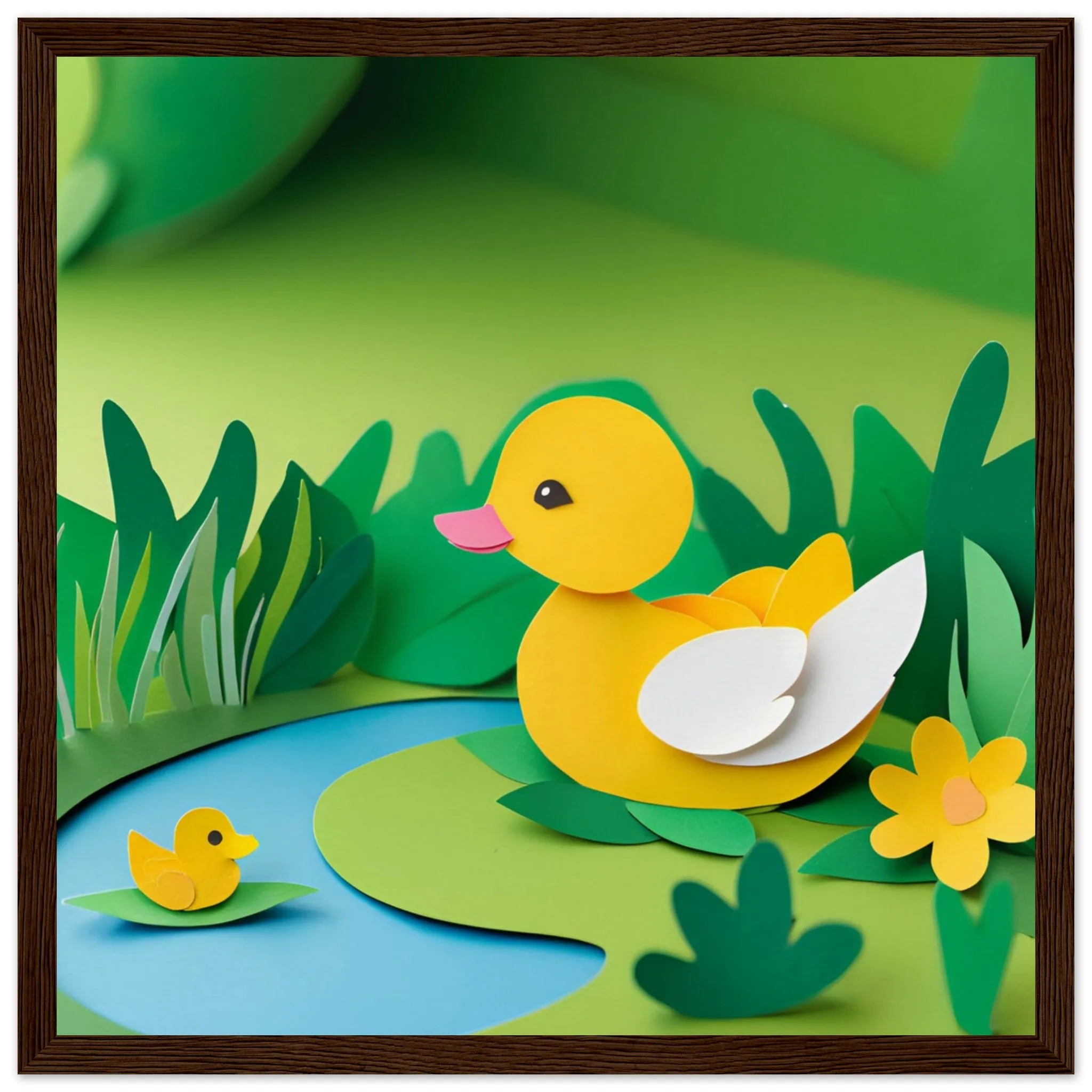 The beauty of paper animal art: Mother Duck and Duckling
