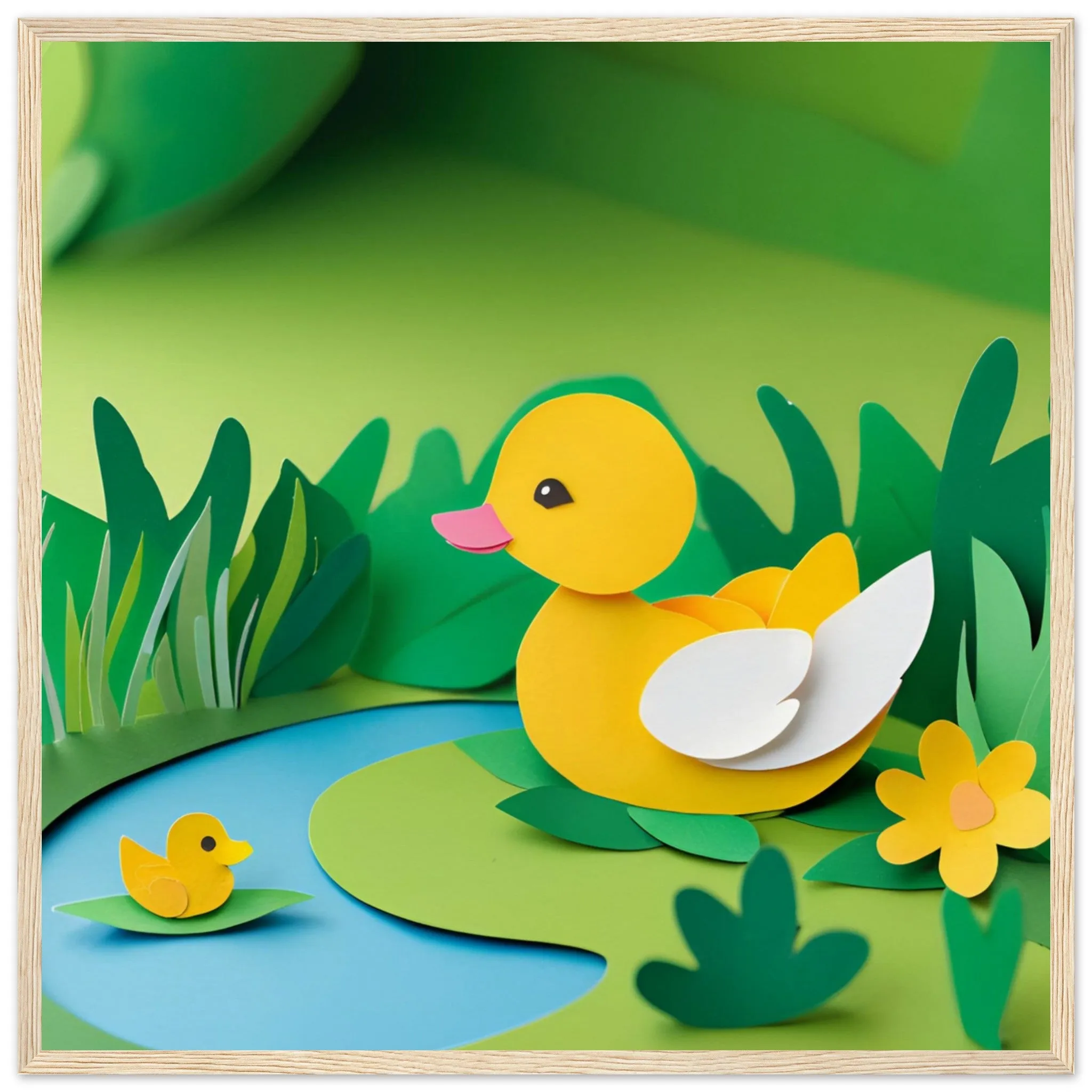 The beauty of paper animal art: Mother Duck and Duckling