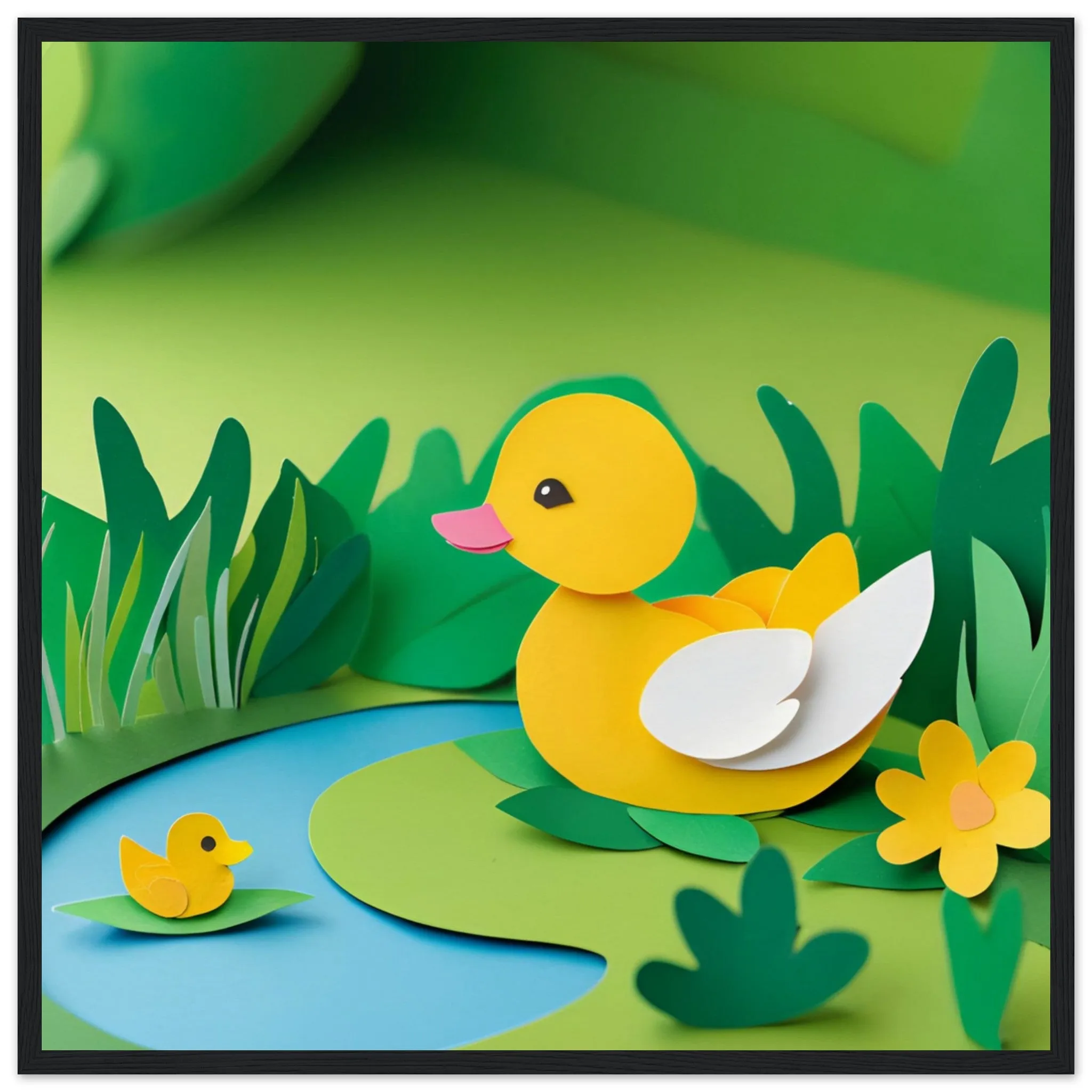 The beauty of paper animal art: Mother Duck and Duckling