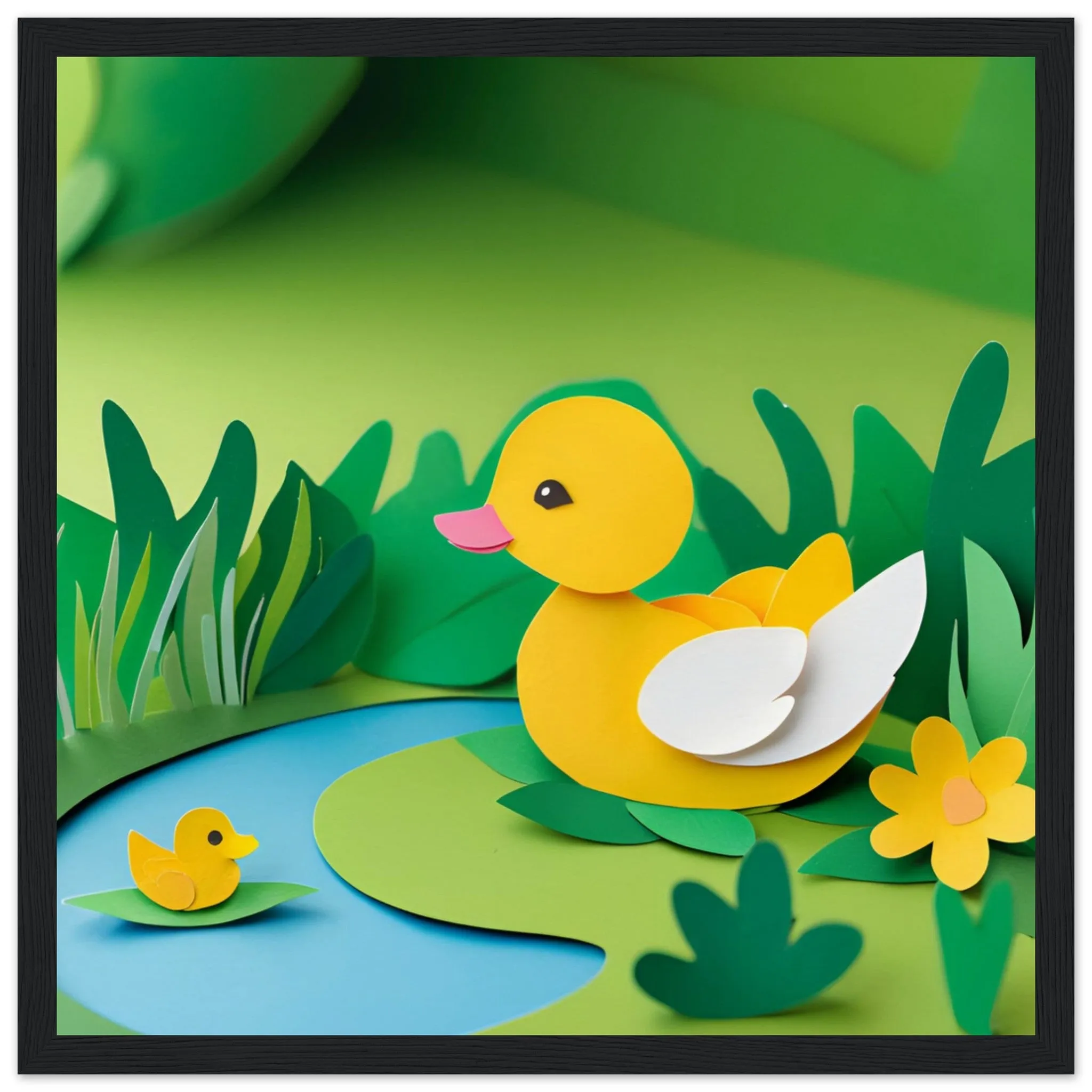 The beauty of paper animal art: Mother Duck and Duckling