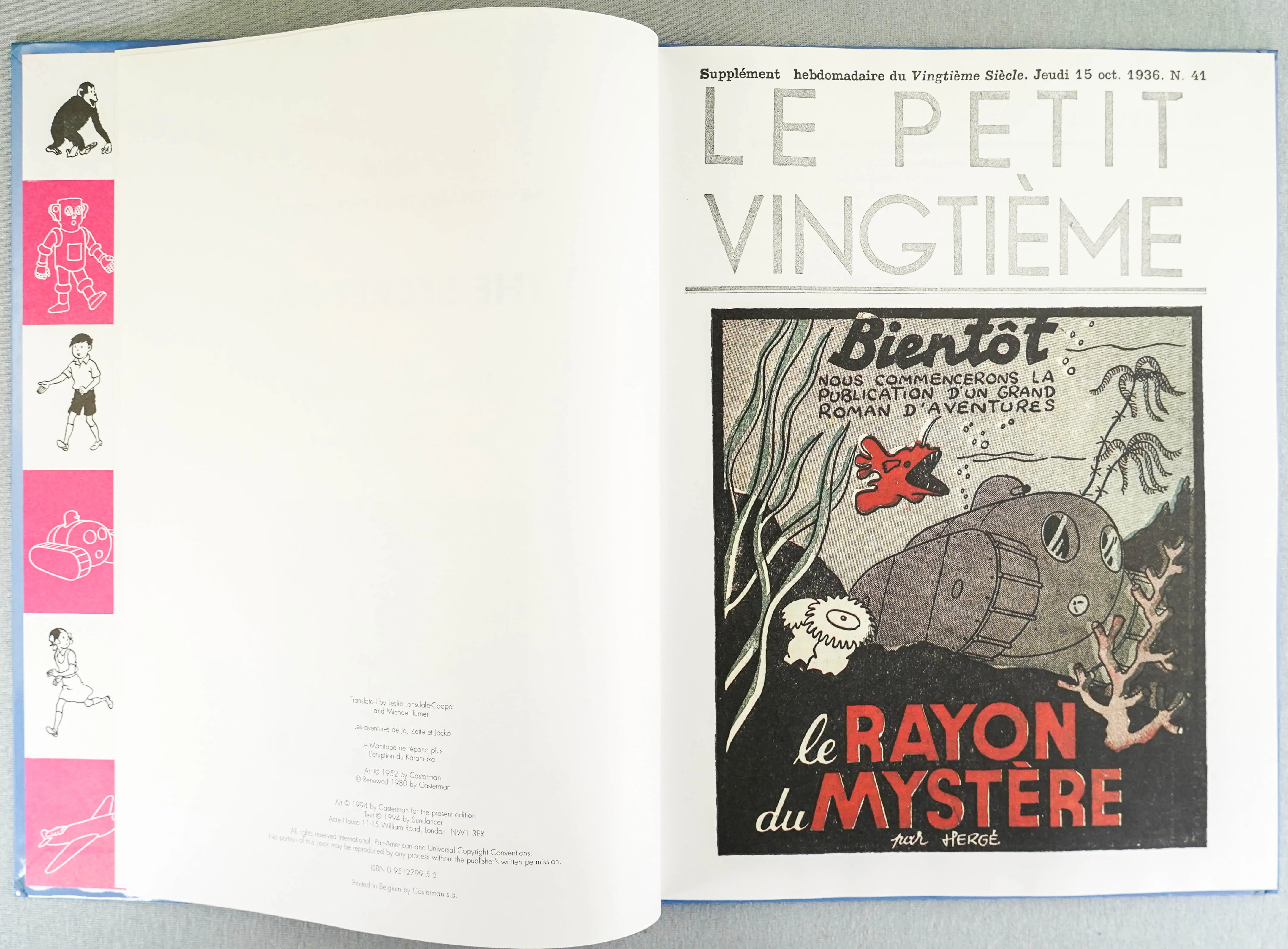 The Secret Ray Part 1 & 2 1994 Methuen 1st UK Edition Rare Herge EO Jo Zette & Jocko