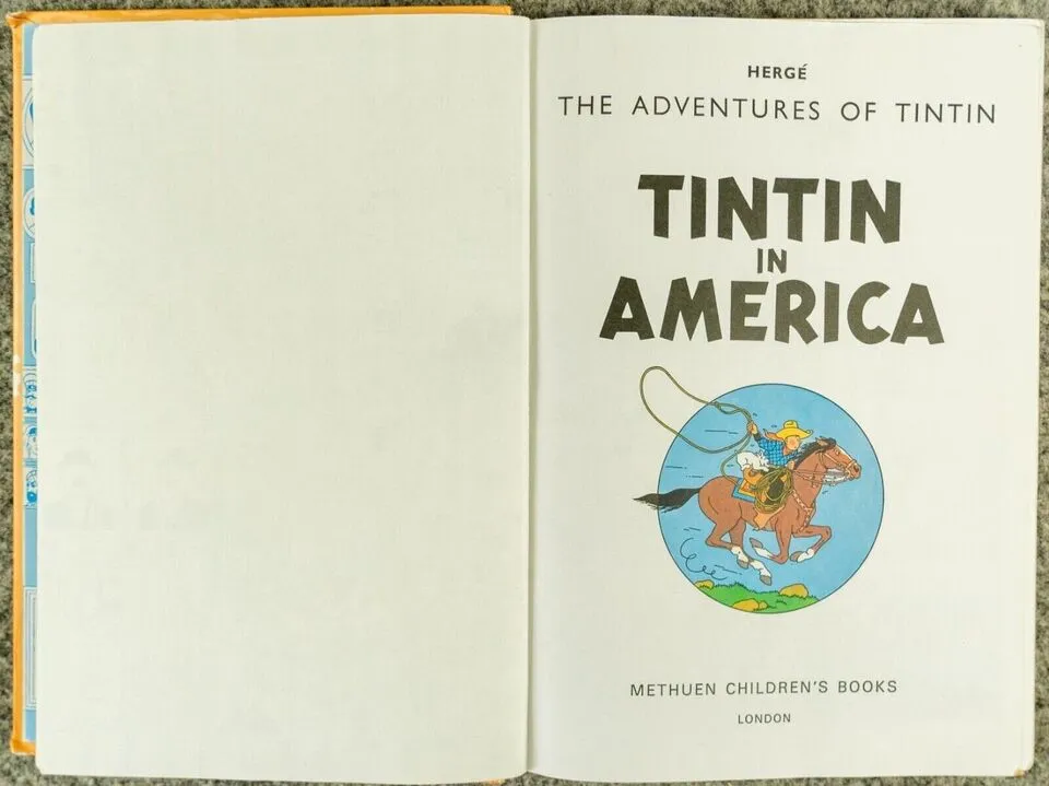 Tintin 3 in 1 Uk Methuen Complete Set x7 Hardback Edition Books 1990s