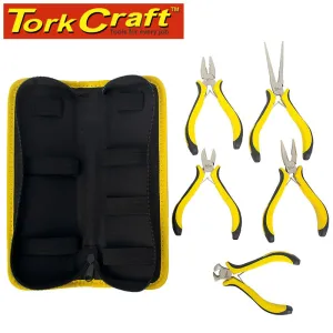 Tork Craft 5Pc Mini Plier Set C/W Carry Bag