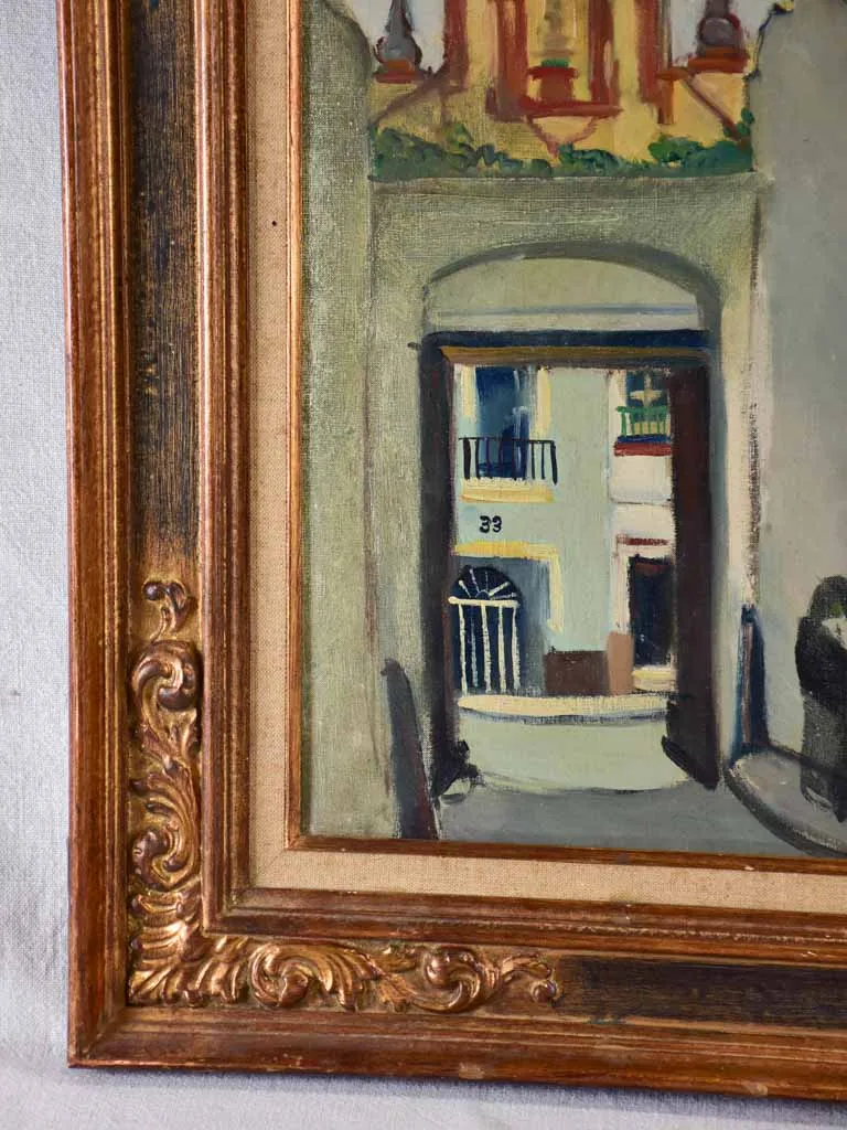 Urban landscape in Seville by Yvonne Mariotte (1909 - ?) - oil on canvas 25½" x 29¼"