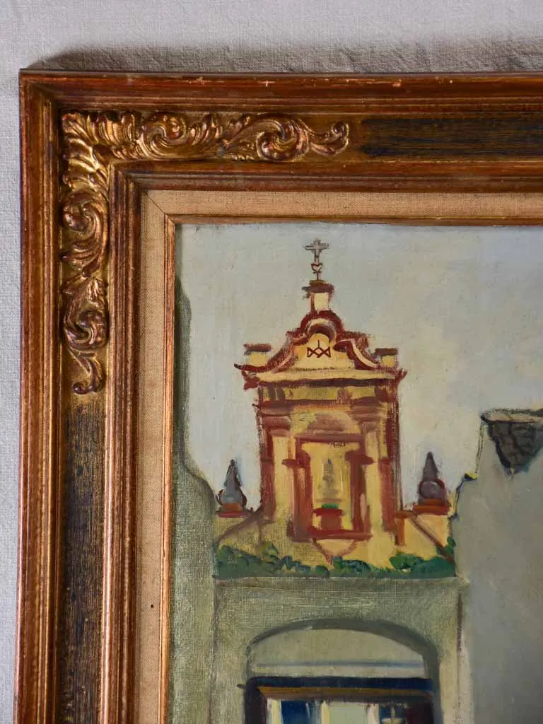 Urban landscape in Seville by Yvonne Mariotte (1909 - ?) - oil on canvas 25½" x 29¼"