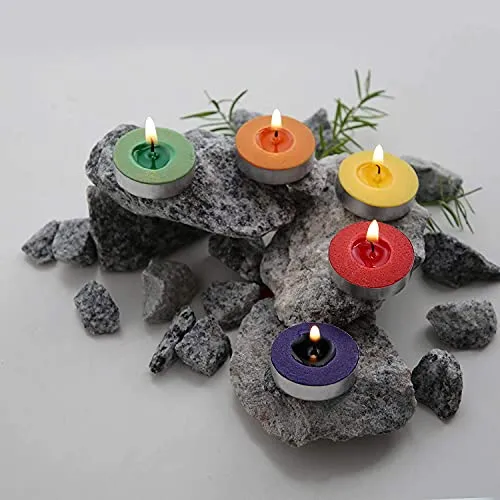 Wax14 Colored Wax Tealight Candles (Set of 50, Unscented) Pack of 5