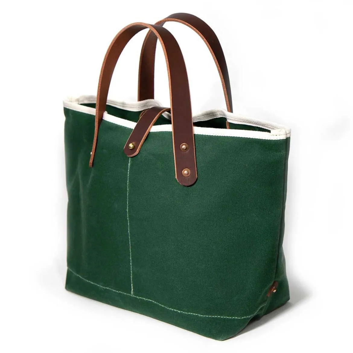 Waxed Canvas Mini Tote - Tennis Green