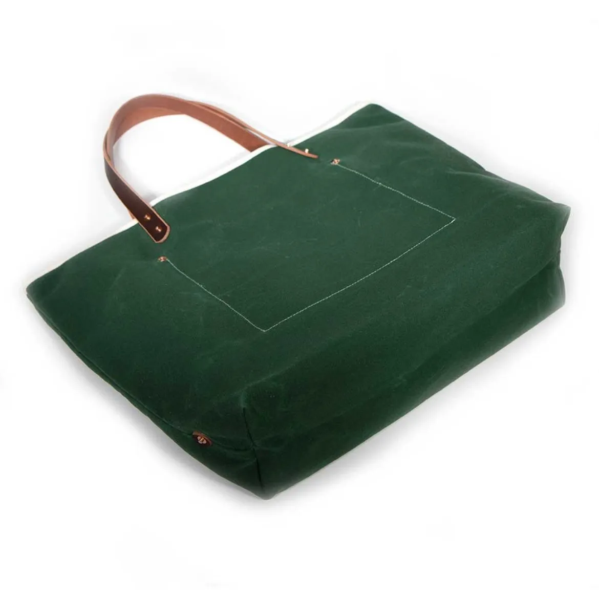 Waxed Canvas Tote - Tennis Green