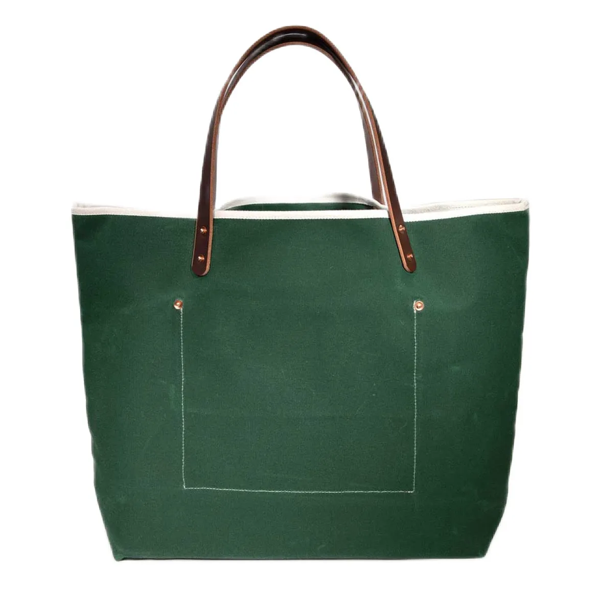 Waxed Canvas Tote - Tennis Green