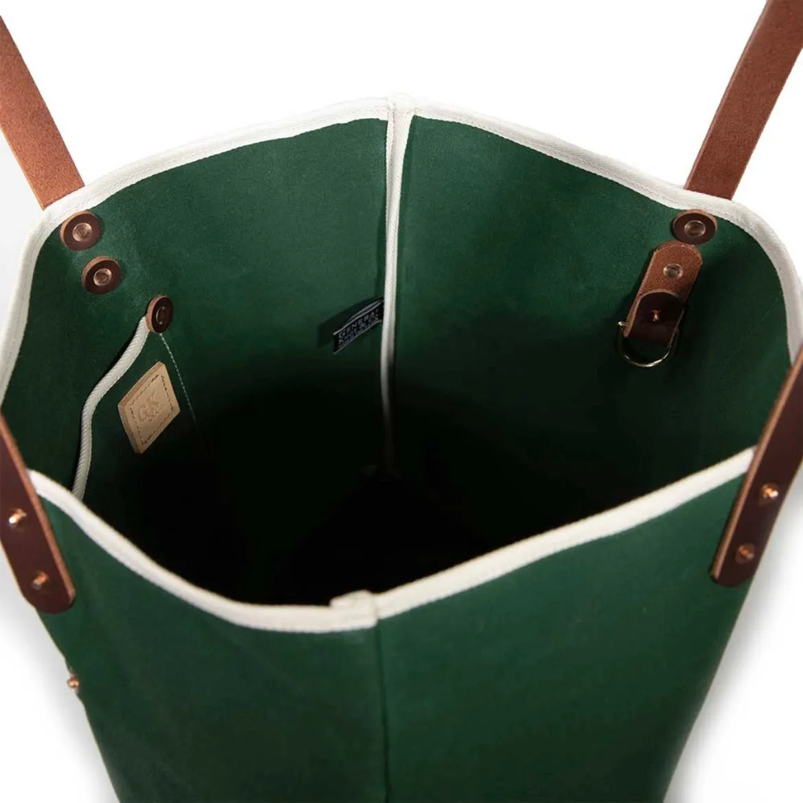 Waxed Canvas Tote - Tennis Green