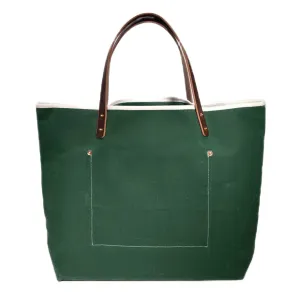 Waxed Canvas Tote - Tennis Green