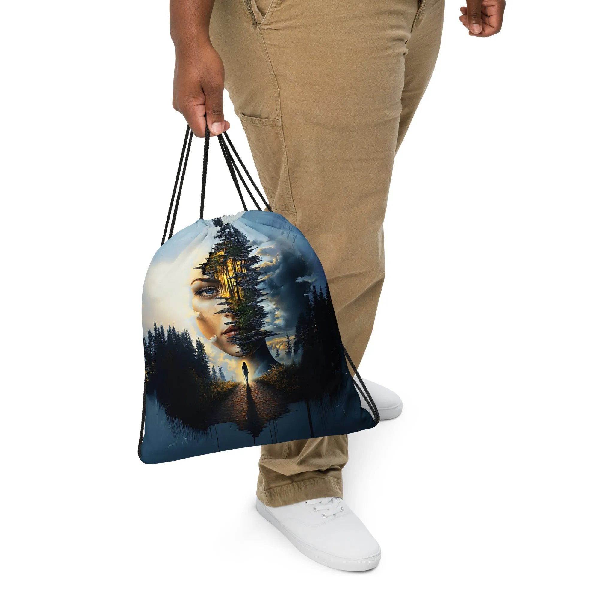 Whispers of Growth Drawstring bag