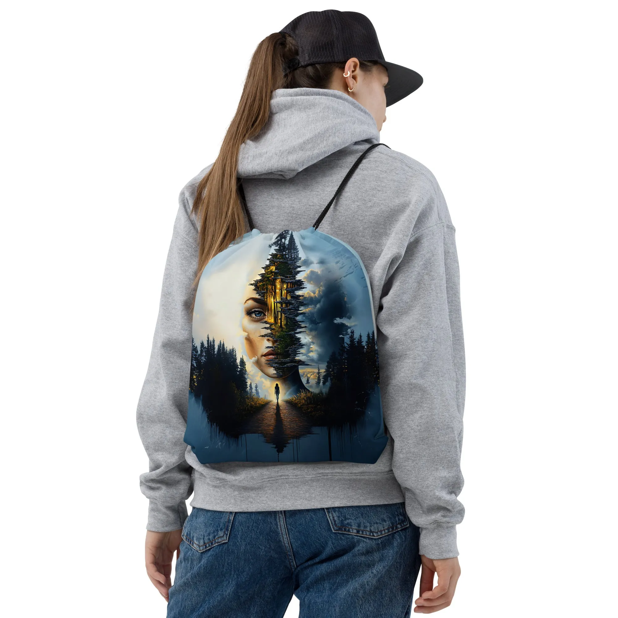 Whispers of Growth Drawstring bag