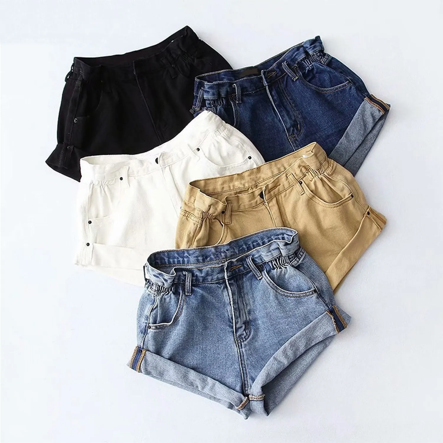 Women's Summer High Waist Slim Denim Shorts