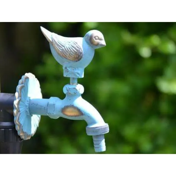 Wren Ornamental Verdigris Garden Tap