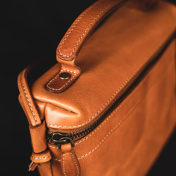 YAAGLE Women Simple Real Leather Zipper Cross Body Bag YGM8111